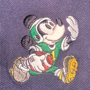 Men’s Medium Disney Mickey Mouse Embroidered Blue Football Polo